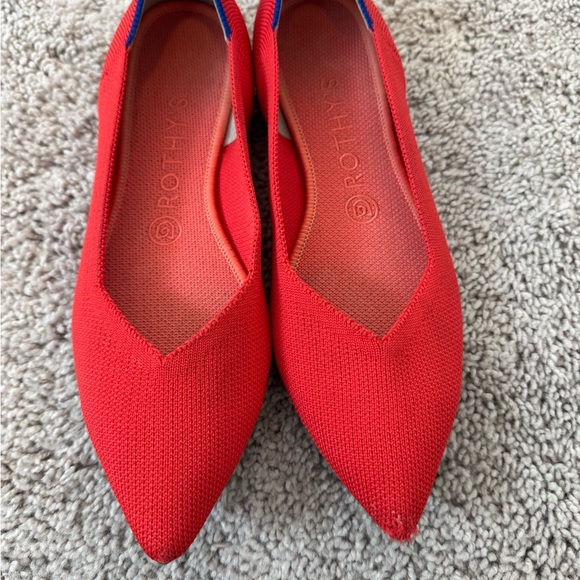 Rothy's Shoes - Rothy's Vibrant Red Pointed Flats